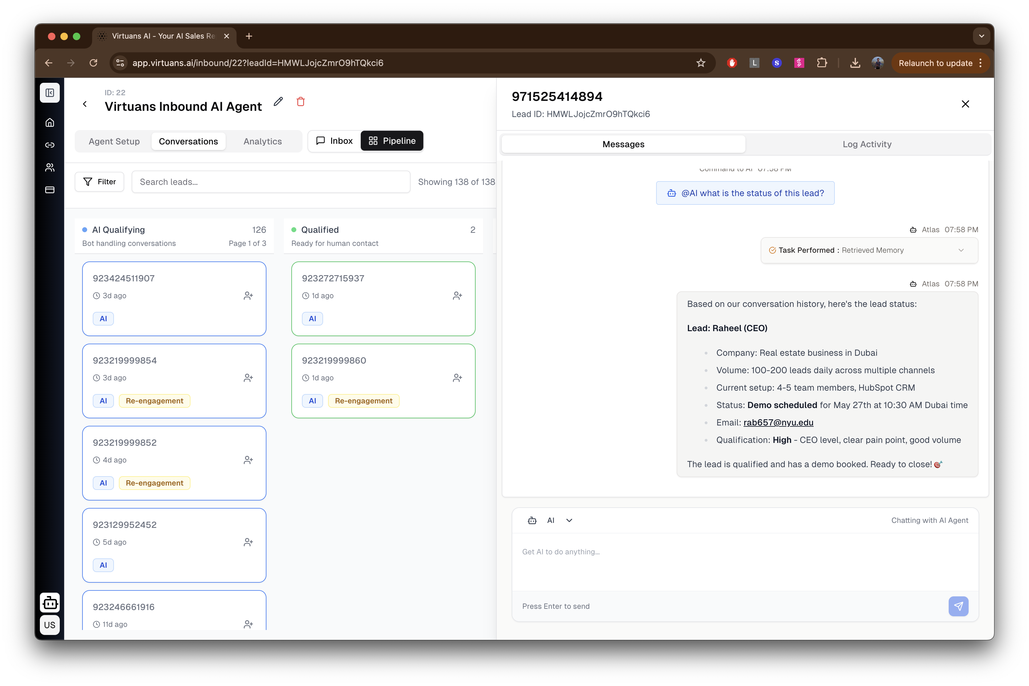Atlas CRM interface